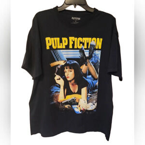 Pulp Fiction Black Iconic Movie Poster T-Shirt Size XL